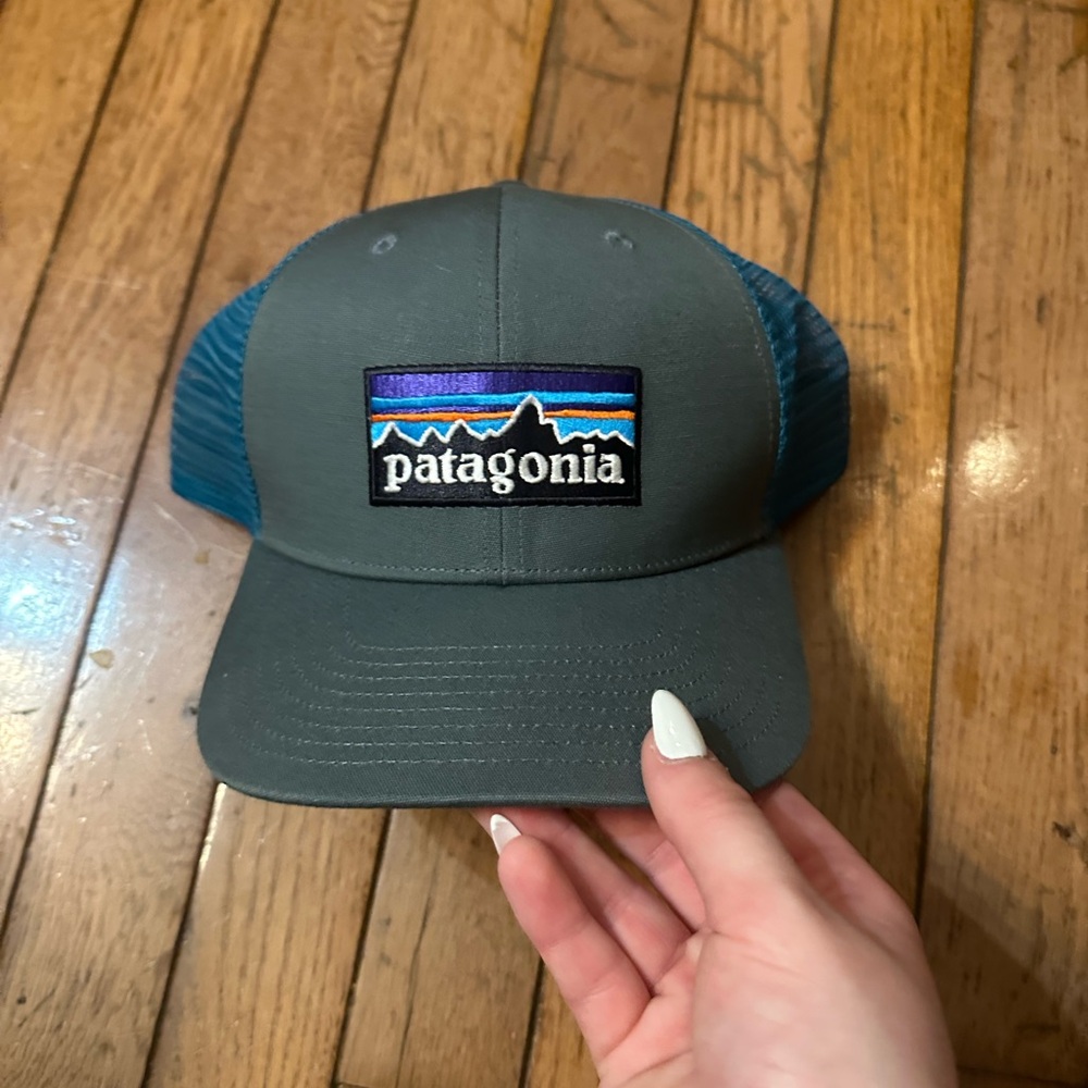Patagonia Teal and Gray Cap